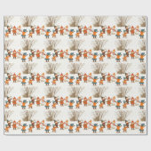 Kerst, Vakantie Gelukkige Kinderen in Sneeuw Cadeaupapier (Vlak)