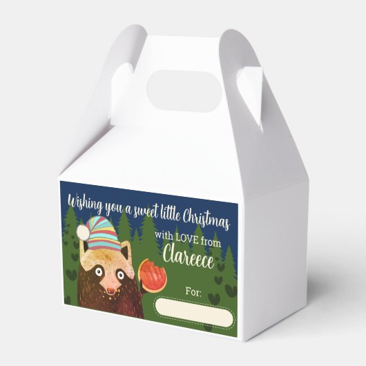 Kerst vakantie gepersonaliseerde cookie behandelen bedankdoosjes (Achterkant)