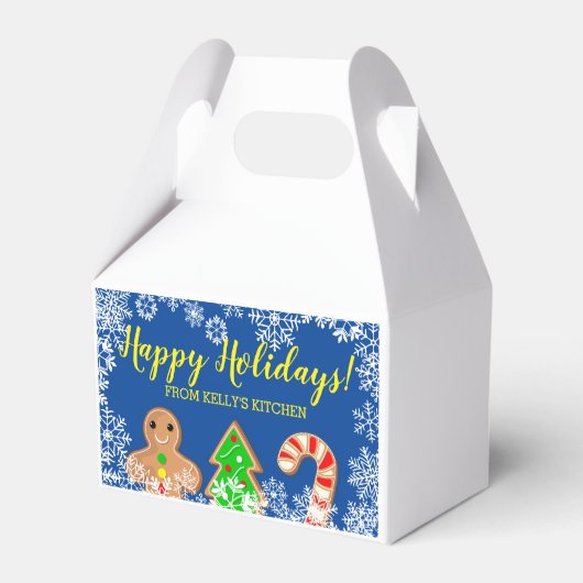 Kerst vakantie gepersonaliseerde cookie behandelen bedankdoosjes (Achterkant)