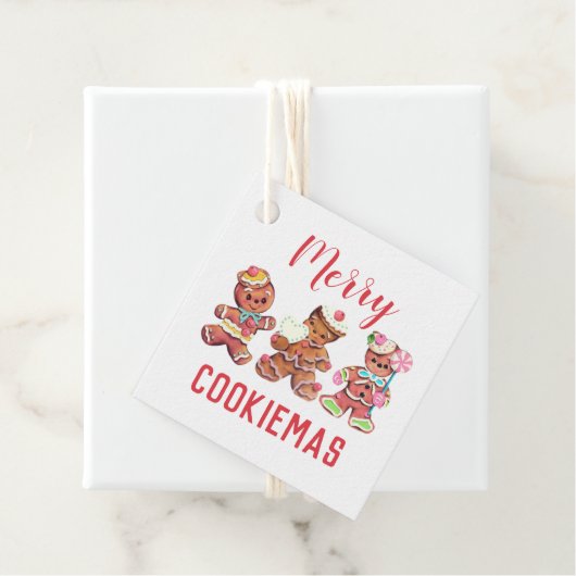 Kerst Vakantie Gingerbread Cookie Labels (In situ)