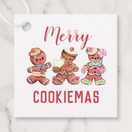 Kerst Vakantie Gingerbread Cookie Labels (Voorkant)