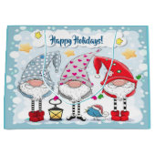 Kerst / Vakantie Gnomes Gift Tas Groot Cadeauzakje (Voorkant)