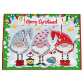 Kerst / Vakantie Gnomes Gift Tas Groot Cadeauzakje (Voorkant)