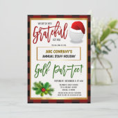 Kerst Vakantie Golf Party Uitnodiging (Staand voorkant)
