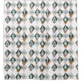 Kerst Vakantie Groene Witte Sneeuwvlokken Patroon, Douchegordijn (Voorkant)