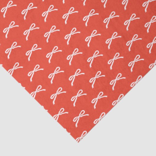 Kerst Vakantie Hand getrokken Rode Witte Bogen Tissuepapier (Detail)