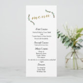 Kerst Vakantie Holly Elegant Wedding Menu Kaart (Staand voorkant)