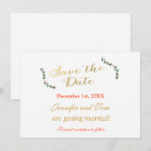 Kerst Vakantie Holly Uitnodiging Save date Kaart (Voorkant / Achterkant)