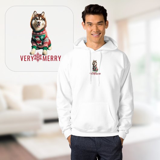 Kerst Vakantie Husky Custom Text Hoodie
