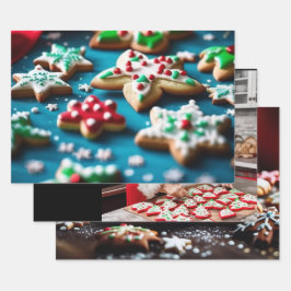 Kerst Vakantie Inpakpapier Set van 3