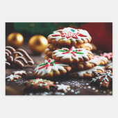 Kerst Vakantie Inpakpapier Set van 3 Vel (Voorkant 3)