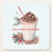 Kerst Vakantie Koffie Mingle Party Kartonnen Onderzetters (Voorkant)