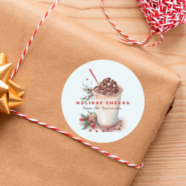 Kerst Vakantie Koffie Mingle Party Ronde Sticker