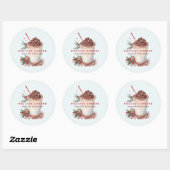 Kerst Vakantie Koffie Mingle Party Ronde Sticker (Vel)