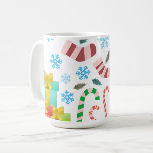 Kerst Vakantie Koffie Mok 2024 (Voorkant links)