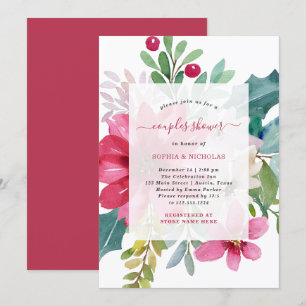 Kerst vakantie koppels douche   Bright Floral Kaart