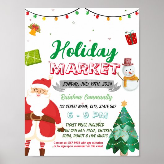 Kerst vakantie markt evenement sjabloon poster (Voorkant)