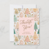 Kerst Vakantie Meisje Baby shower Bedankkaart (Voorkant)