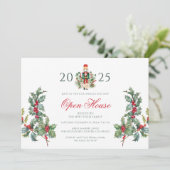 Kerst Vakantie Notenkraker Open Huis Bessen Kaart (Staand voorkant)