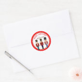 Kerst Vakantie Notenkraker Trio Ronde Sticker (Envelop)