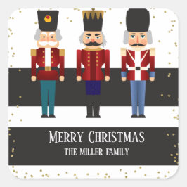Kerst Vakantie Notenkraker Trio Vierkante Sticker