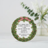 Kerst Vakantie Party krans uitnodiging (Staand voorkant)