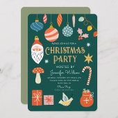 Kerst Vakantie Party Ornament & Lichten Kaart
