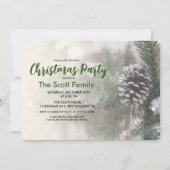 Kerst Vakantie Party Pine Cone Uitnodiging (Voorkant)