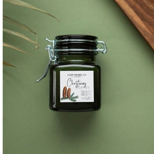 Kerst Vakantie Pine Kalligrafie Kaars Label