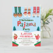 Kerst vakantie pyjama feest kaart (Staand voorkant)