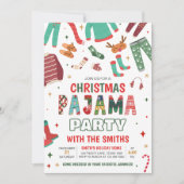 Kerst vakantie pyjama feest kaart (Voorkant)