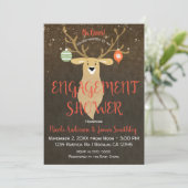 Kerst Vakantie Rustiek Herten Verloving Douche Kaart (Staand voorkant)