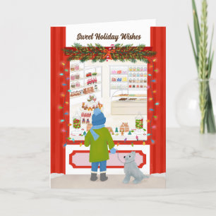 Kerst vakantie Snoep Store Illustratie Bedankkaart