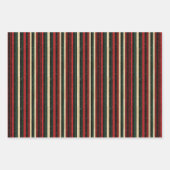 Kerst Vakantie Stripes Wrapping Paper (Voorkant 3)