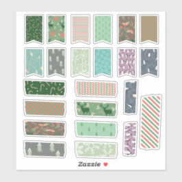 Kerst vakantie tape en lint ambachtelijke set sticker