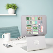 Kerst vakantie tape en lint ambachtelijke set sticker (Laptop op bureau)