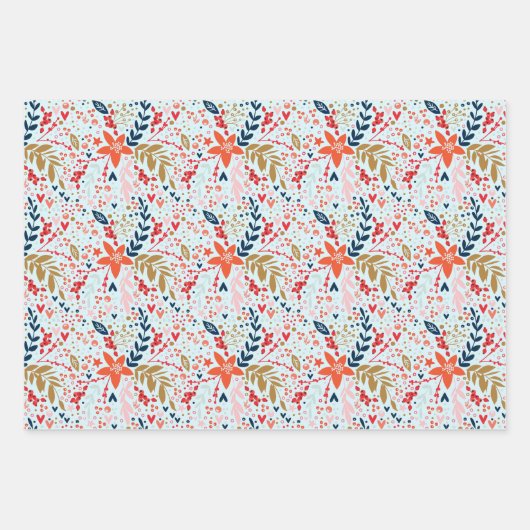 Kerst Vakantie Thema Inpakken Papier Bladen roze Inpakpapier Vel (Voorkant 3)
