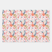 Kerst Vakantie Thema Inpakken Papier Bladen roze Inpakpapier Vel (Voorkant)