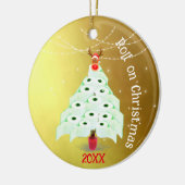 Kerst Vakantie Toilet Roll Tree Lights Gold Keramisch Ornament (Links)
