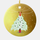 Kerst Vakantie Toilet Roll Tree Lights Gold Keramisch Ornament (Achterkant)