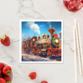 Kerst/Vakantie Trein Express Papier servet