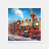 Kerst/Vakantie Trein Express Papier servet (Voorkant)