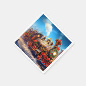 Kerst/Vakantie Trein Express Papier servet (Hoek)