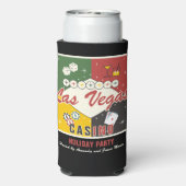 Kerst Vakantie Vegas Casino Poker Nacht Party Seltzer Blikjeskoeler (Seltzer Achterkant)
