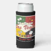 Kerst Vakantie Vegas Casino Poker Nacht Party Seltzer Blikjeskoeler (Seltzer Voorkant)