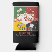 Kerst Vakantie Vegas Casino Poker Nacht Party Seltzer Blikjeskoeler (Achterkant)