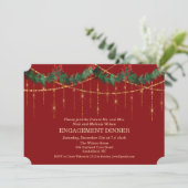 Kerst Vakantie Verloving Diner Invitation Kaart (Staand voorkant)