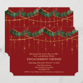 Kerst Vakantie Verloving Diner Invitation Kaart (Voorkant / Achterkant)
