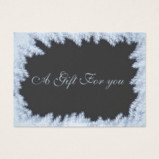 Kerst/vakantie vorst pijnboomtakken visitekaartje (Voorkant)
