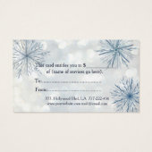 Kerst/vakantie waterverf sneeuwvlokken visitekaartje (Achterkant)